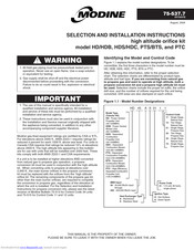 Modine Manufacturing BTS300 Selection And Installation Instructions