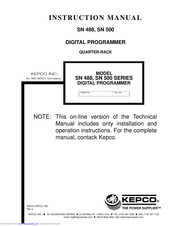 KEPCO SN488 Series Instruction Manual