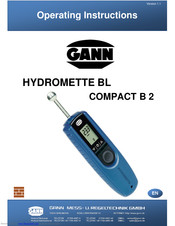 Gann Hydromette BL Compact B 2 Operating Instructions Manual