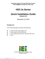 IEI Technology HDC-304E Quick Installation Manual
