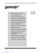 Gorenje Plus GHT62X Instruction On Mounting And Use Manual
