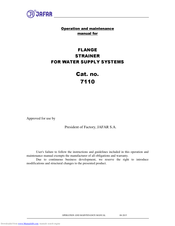 Jafar 7110 Operation And Maintenance Manual