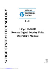 Vishay BLH LCp-100 Operator's Manual
