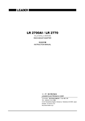 Leader LR 2770 Instruction Manual