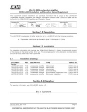 AEM LSA150-001 Installation And Operation Manual Supplement