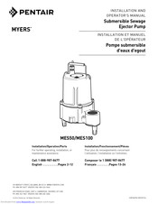 Pentair Myers MES100 Installation And Operator's Manual