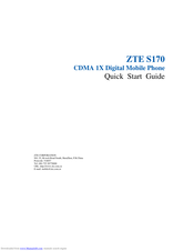 ZTE S170 Quick Start Manual