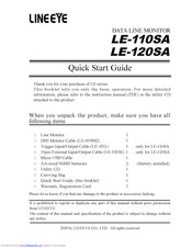 LineEye LE-120SA Quick Start Manual