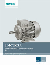 Siemens SIMOTICS A 1FU8 Operating Instructions Manual