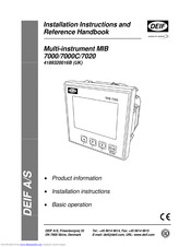 Deif MIB 7000C Installation Instructions And Reference Handbook