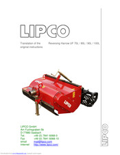 Lipco Reversing Harrow UF 100L Translation Of The Original Instructions