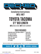 DECKED MT5 Installation Instructions Manual