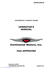 Continental Motors GTSIO-520-D Operator's Manual
