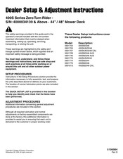 Ferris 400S Series Dealer Setup & Adjustment Instructions Manual