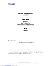 Jafar 2904 Operation And Maintenance Manual