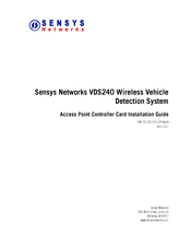 Sensys Networks VDS240 Installation Manual