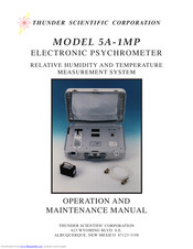 THUNDER SCIENTIFIC 5A-1MP Owner's Operation And Maintenance Manual