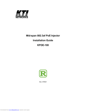 KTI Networks KPOE-100 Installation Manual