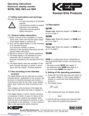Kessler-Ellis Products 524K Operating Instructions Manual
