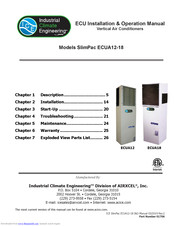 Industrial Climate Engineering SlimPac ECUA18 Installation & Operation Manual
