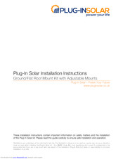 Plug-In Solar Adjustable Ground Mount Kit Installation Instructions Manual