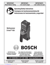 Bosch Wallscanner D-tect 150 Operating/Safety Instructions Manual