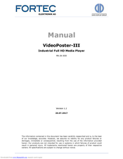 Fortec Star VideoPoster-III User Manual