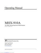 Microhard Systems MHX-910A Operating Manual