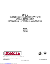 Blodgett BLG-40G Installation Operation & Maintenance