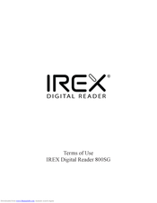 iRex 800SG Terms Of Use