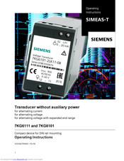 Siemens SIMEAS-T 7KG6101-2LK11-0B Operating Instructions Manual