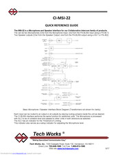 Tech Works CI-MSI-22 Quick Reference Manual