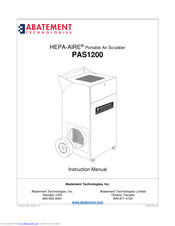 Abatement Technologies HEPA-AIRE PAS1200 Instruction Manual