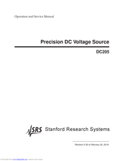Stanford Research Systems DC205 Operation And Service Manual