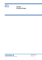 YOKOGAWA 701931 User Manual