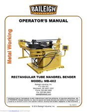 Baileigh Industrial MB-4X2 Operator's Manual