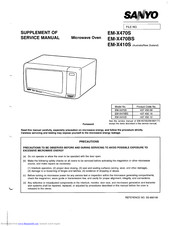 Sanyo EM-X470S Supplement Of Service Manual