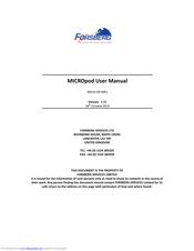 Forsberg MICROpod User Manual