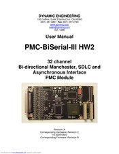 DYNAMIC ENGINEERING PMC-BiSerial-III HW2 User Manual