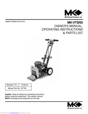 MK Diamond Products MK-VTS/50 Owner's Manual Operating Instruction & Parts List