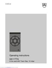 V-ZUG GK11TTG Operating Instructions Manual
