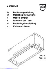V-Zug DHL 8 Operating Instructions Manual