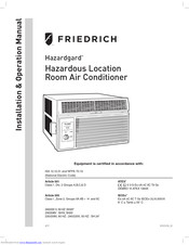 Friedrich SH15 Installation & Operation Manual