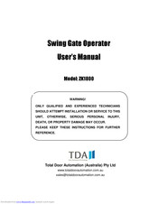Total Door Automation ZK1800 User Manual