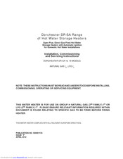 DORCHESTER DR-SA Series Installation, Commissioning And Servicing Instructions