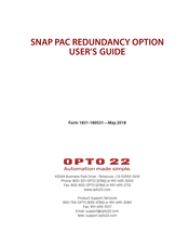 Opto 22 SNAP PAC Redundancy Option User Manual