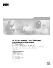 Cisco PA-2FEISL-TX Installation And Configuration Manual
