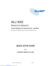 Allnet ALL1692 Quick Setup Manual