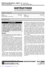 S&C Mark V Assembly And Installation Instructions Manual