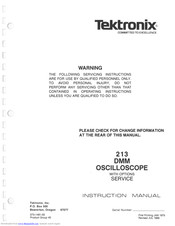 Tektronix 213 Oscillope Operating & Service  Manual 